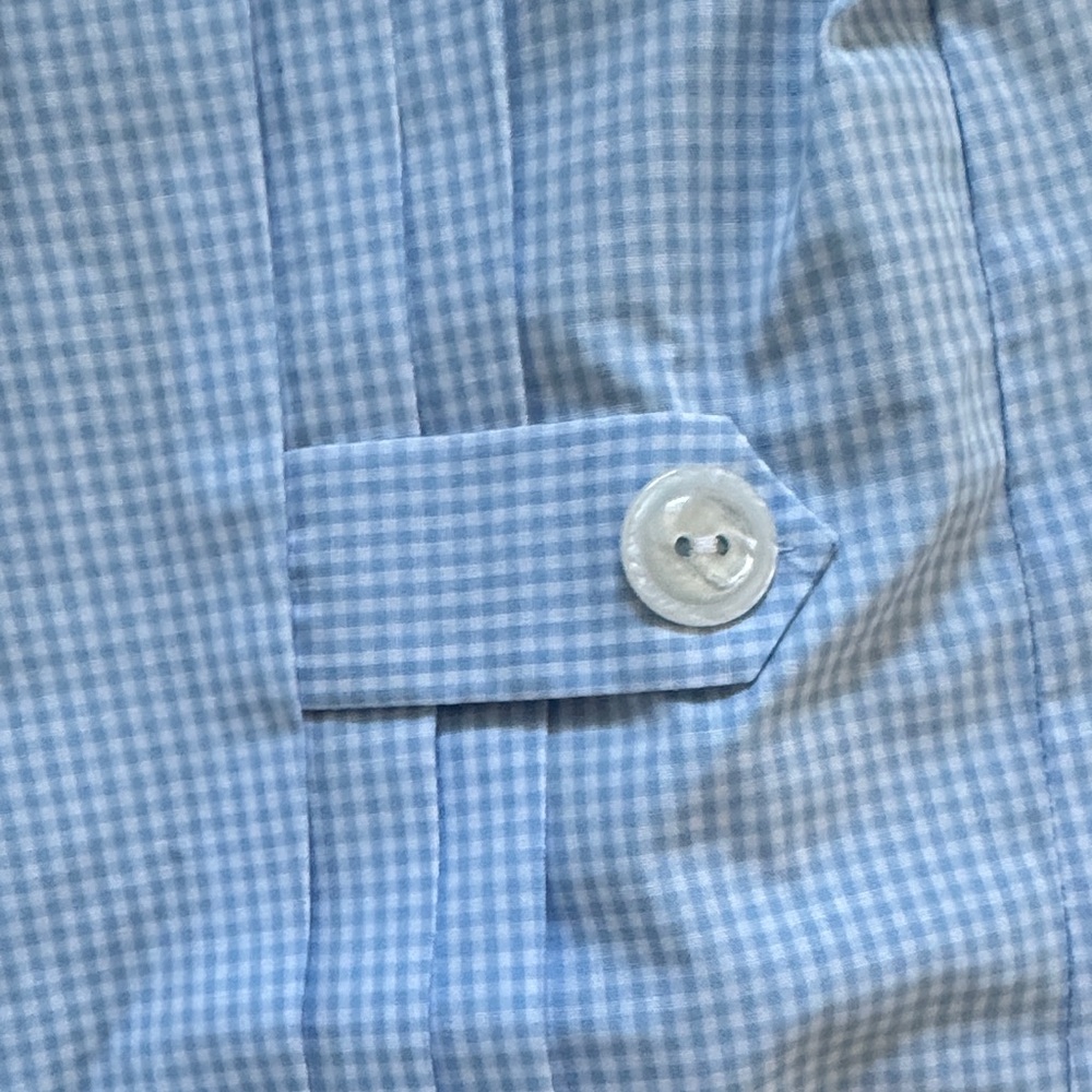 Lullaby Set New With Tags Light Blue Gingham Baby Romper with Peter Pan Collar - Picture 5 of 14